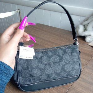 Coach wool monogram demi baguette